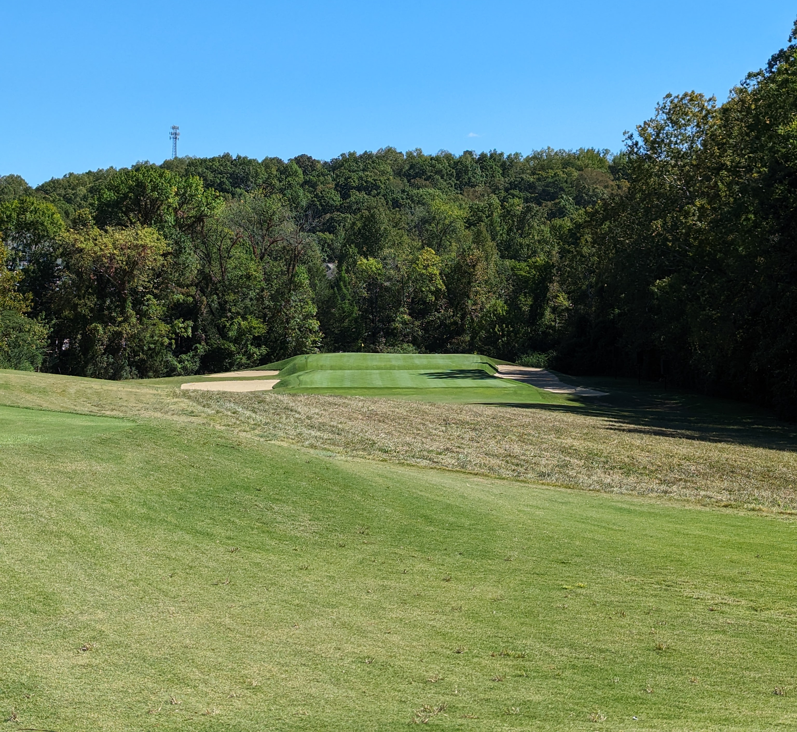 A picture of the biarritz green at Black Creek Club from the seventeenth tee box
