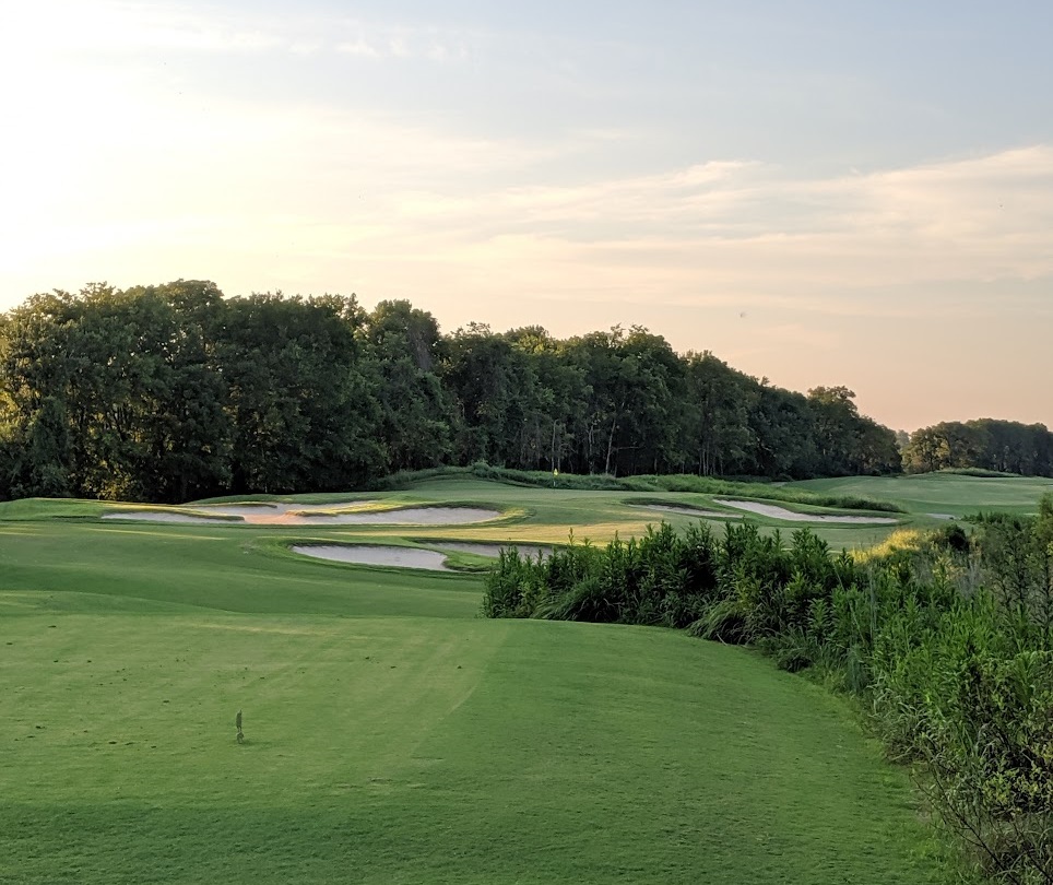 A photo of the President's Reserve course at Hermitage Golf Course from the fifteenth hole