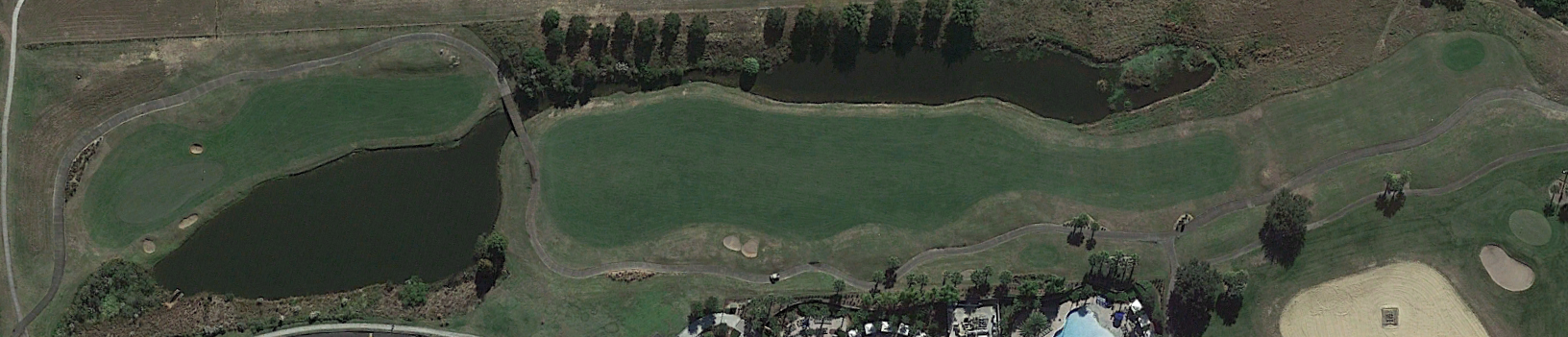 Overhead view of the seventh hole at ChampionsGate's International Course