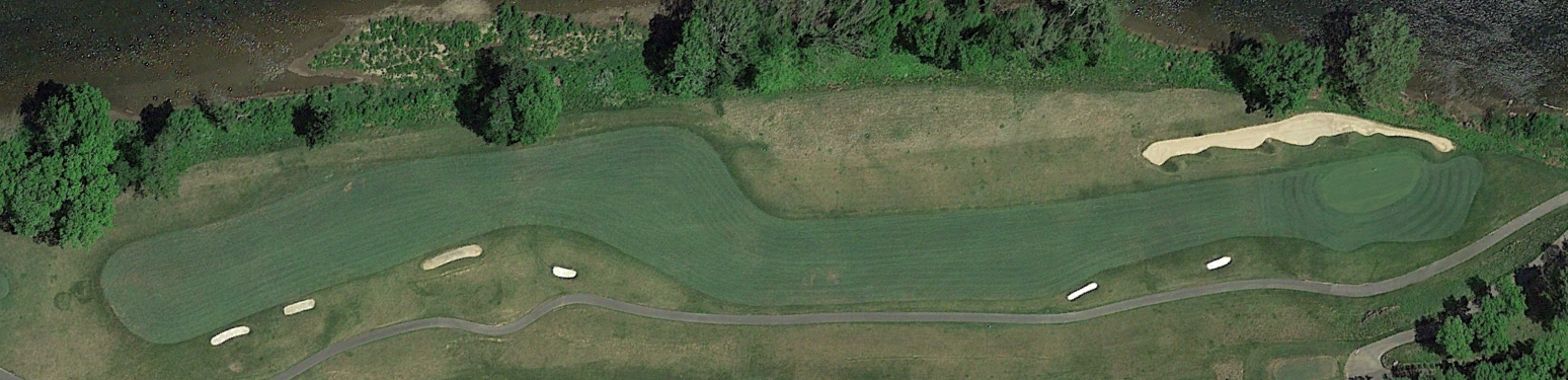The ninth hole at the Pete Dye River Course in Radford, VA
