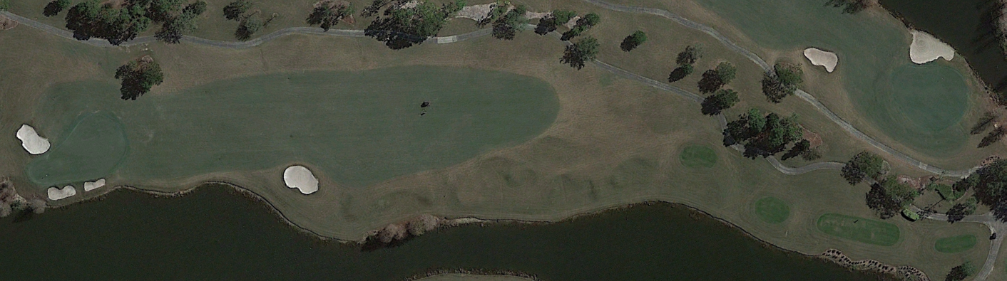 Overhead view of the first hole at Shingle Creek Golf Club