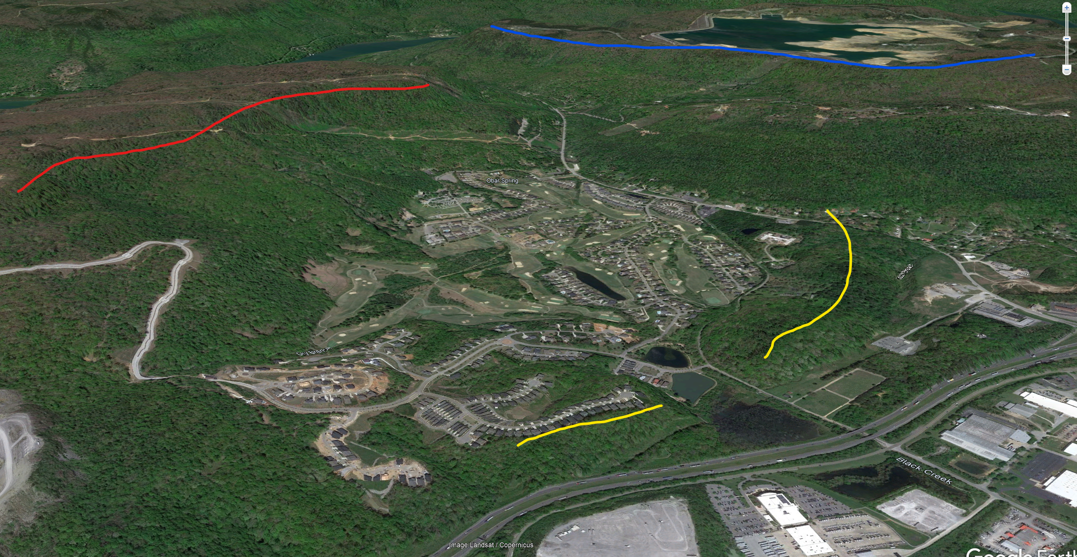  A photo of the ridges surrounding Black Creek Club