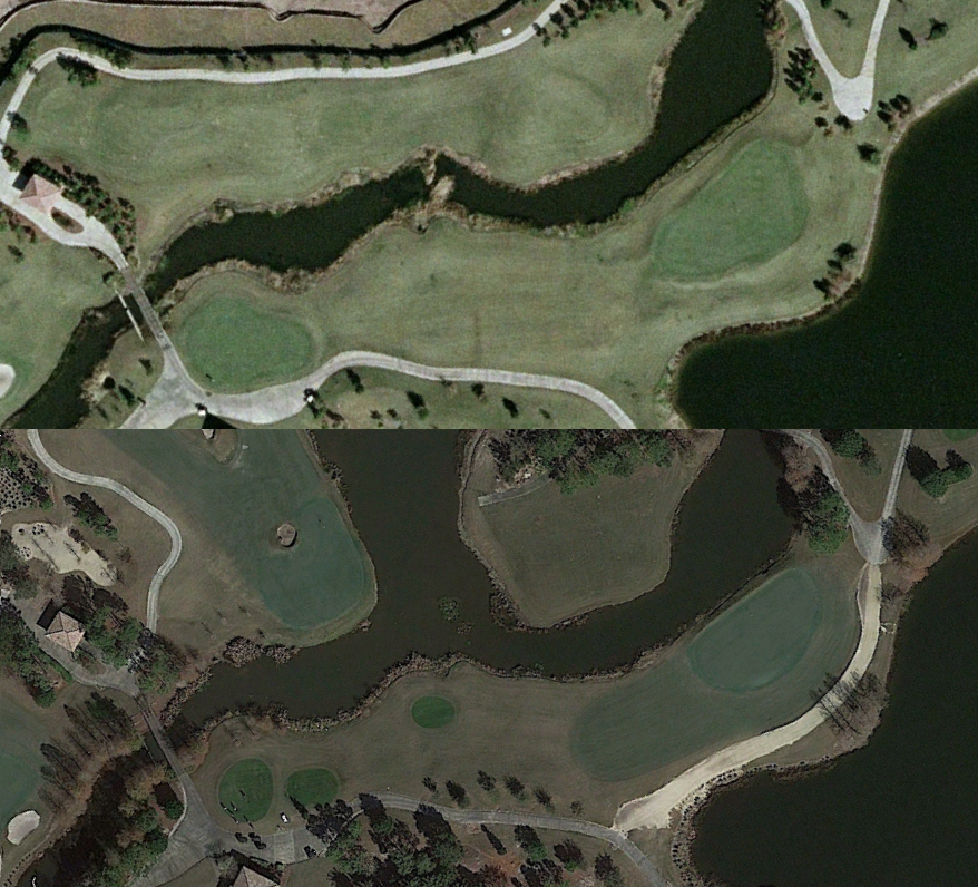 This image has an empty alt attribute; its file name is new-h15-overhead.png
The new par-3 fifteenth hole before and after the 2016 redesign