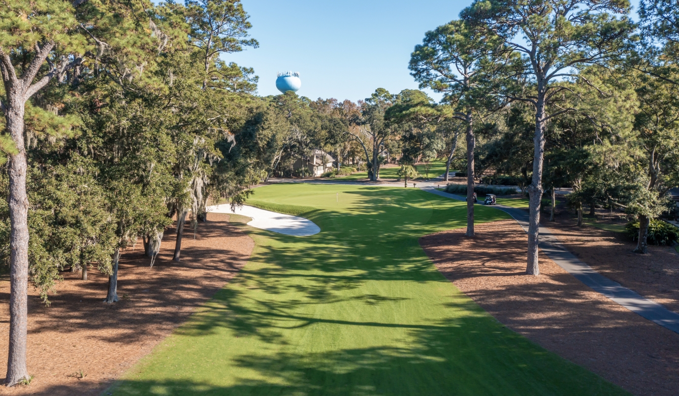 A photo of Harbour Town Golf Links from the first hole