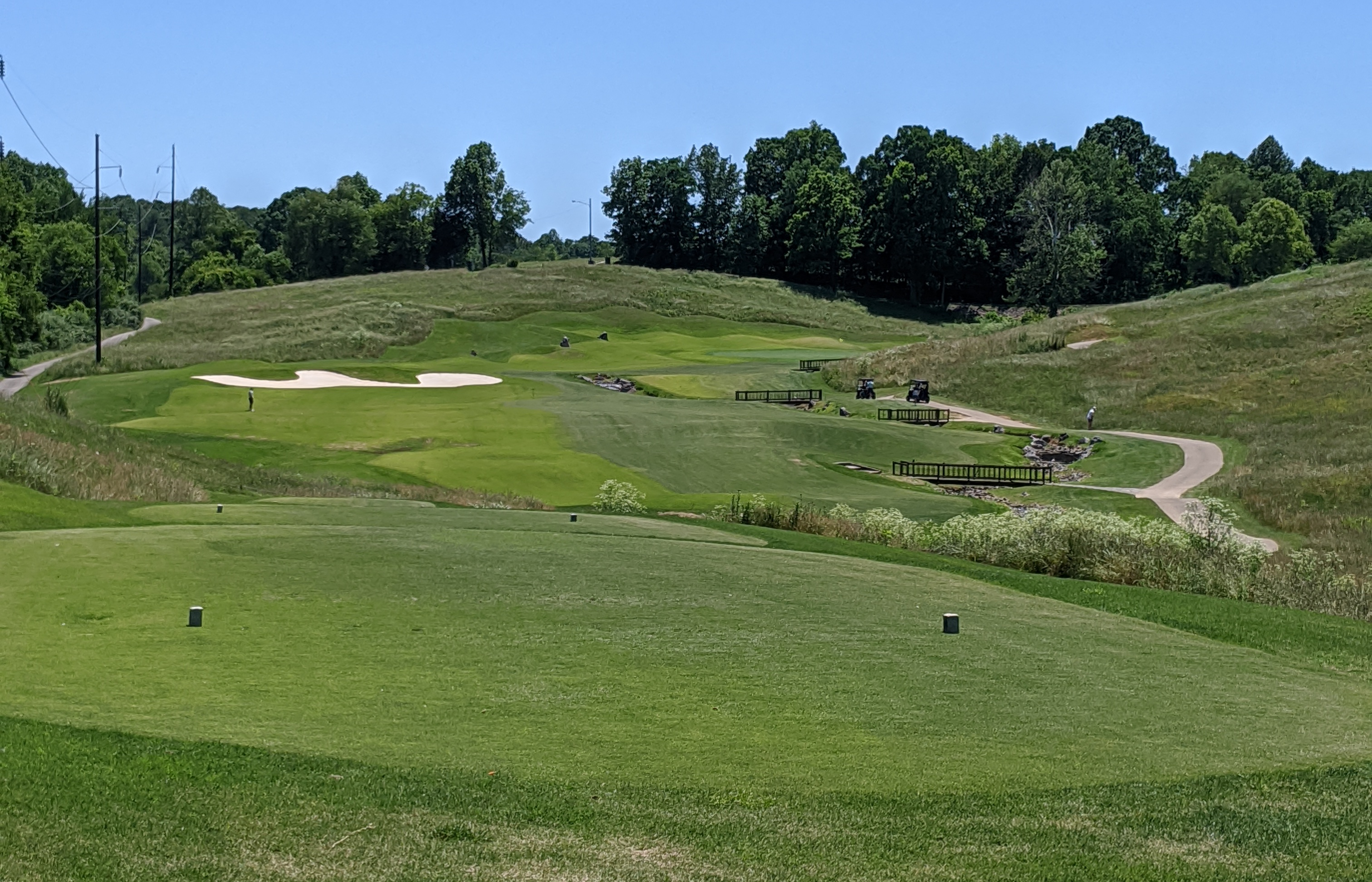 A photo of GreyStone Golf Club from the eighteenth hole.