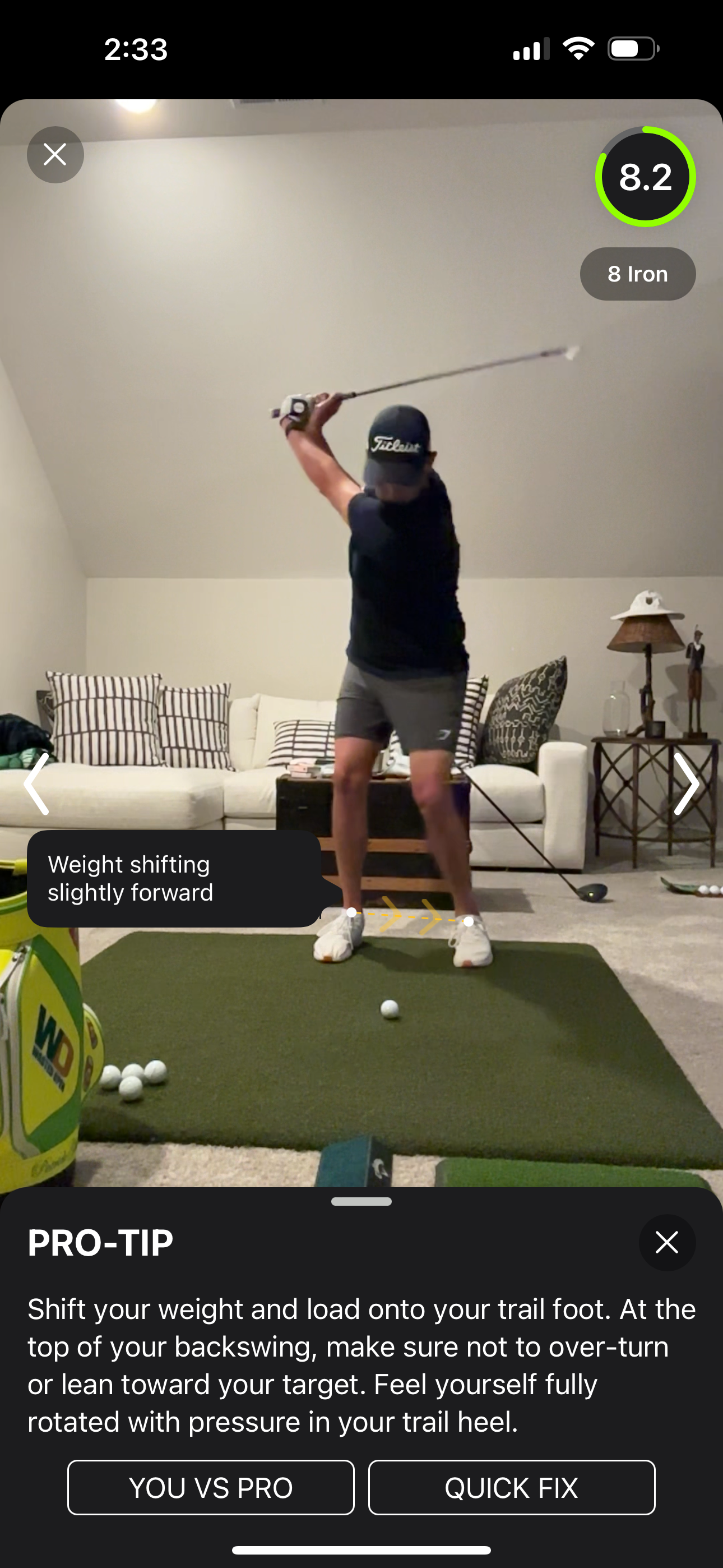 Screen from Sparrow Golf