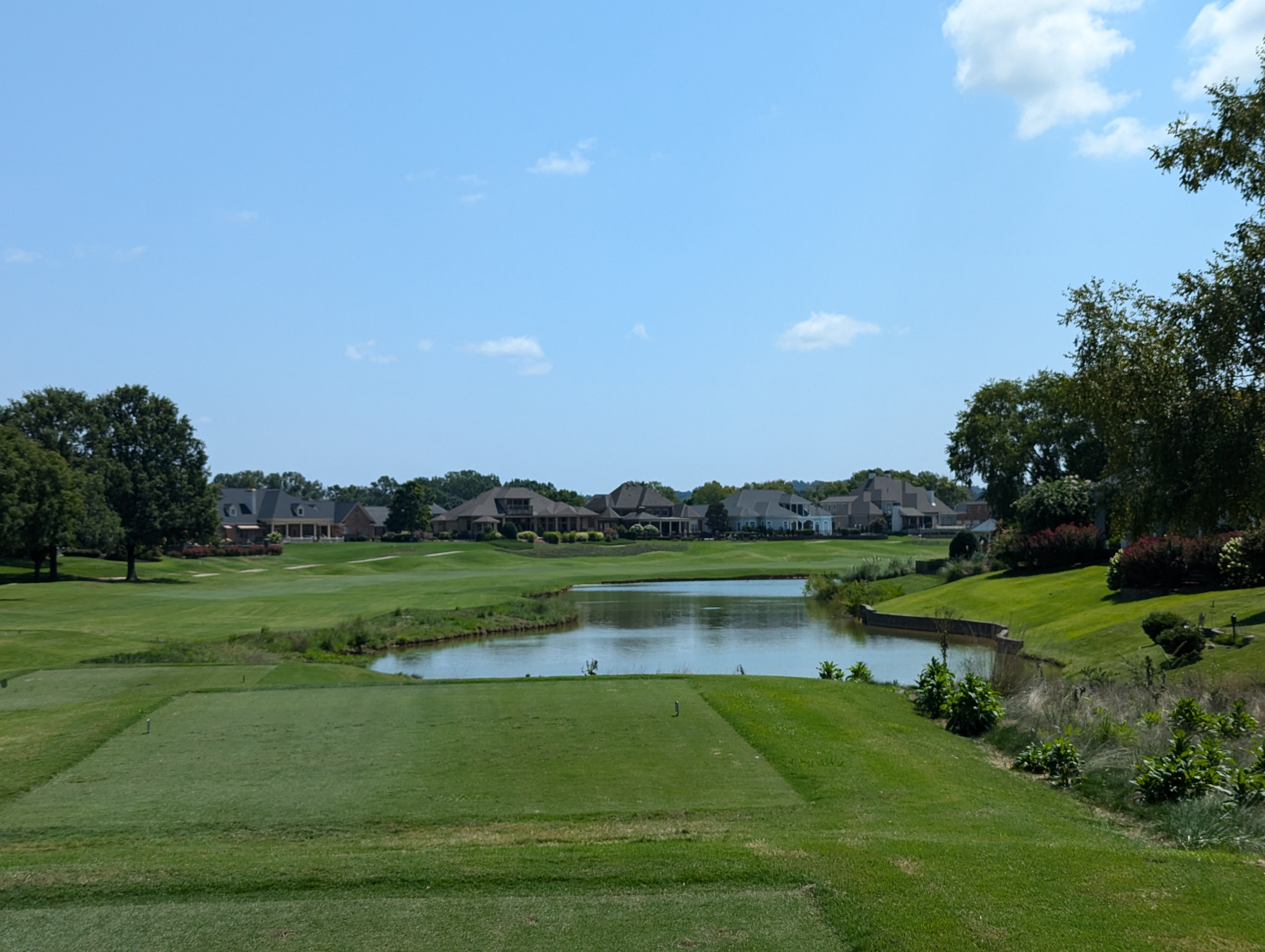The tee shot at the second hole at Council Fire Golf Club