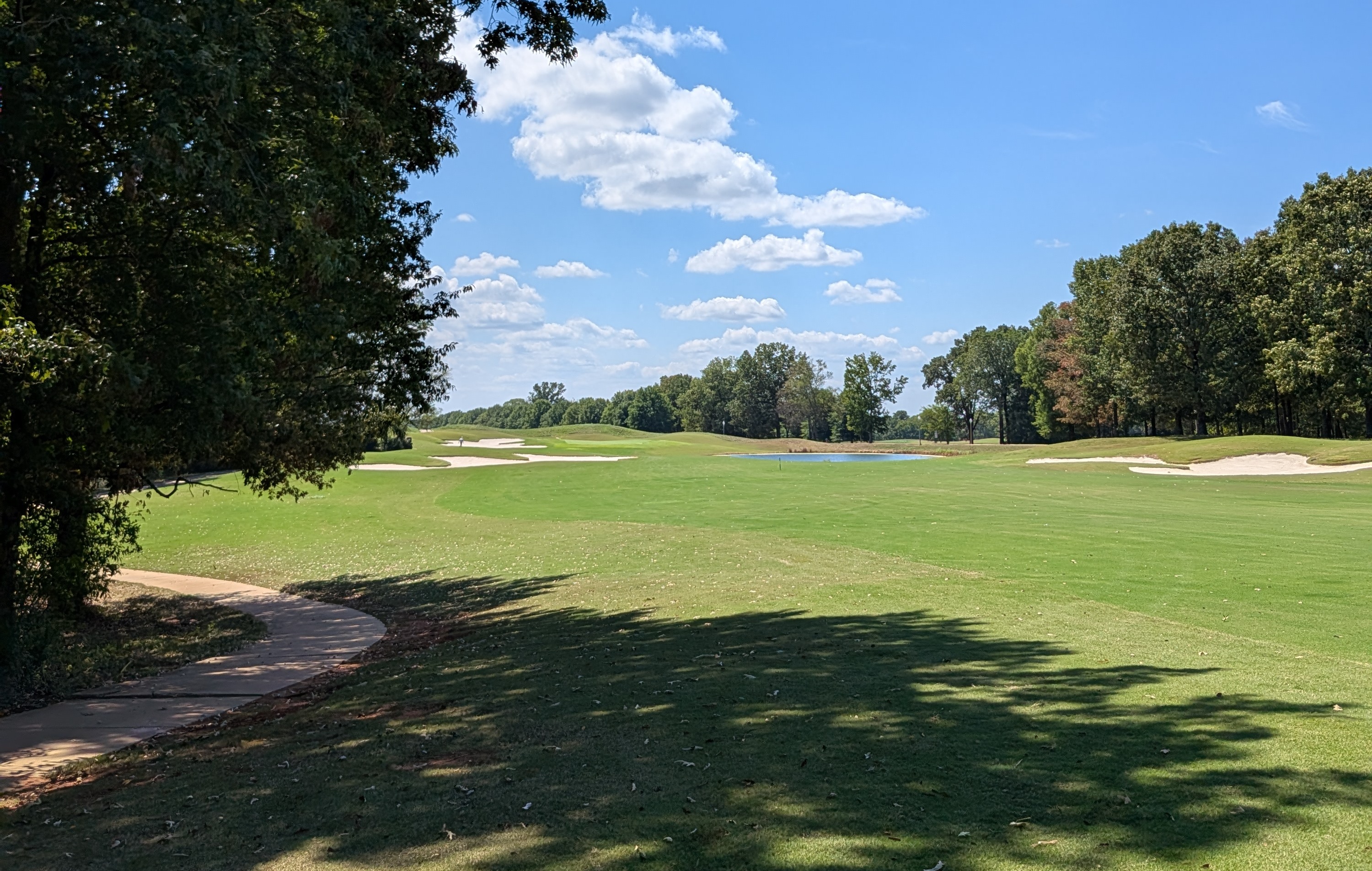 The approach shot at the first hole at The Shoals' Fighting Joe