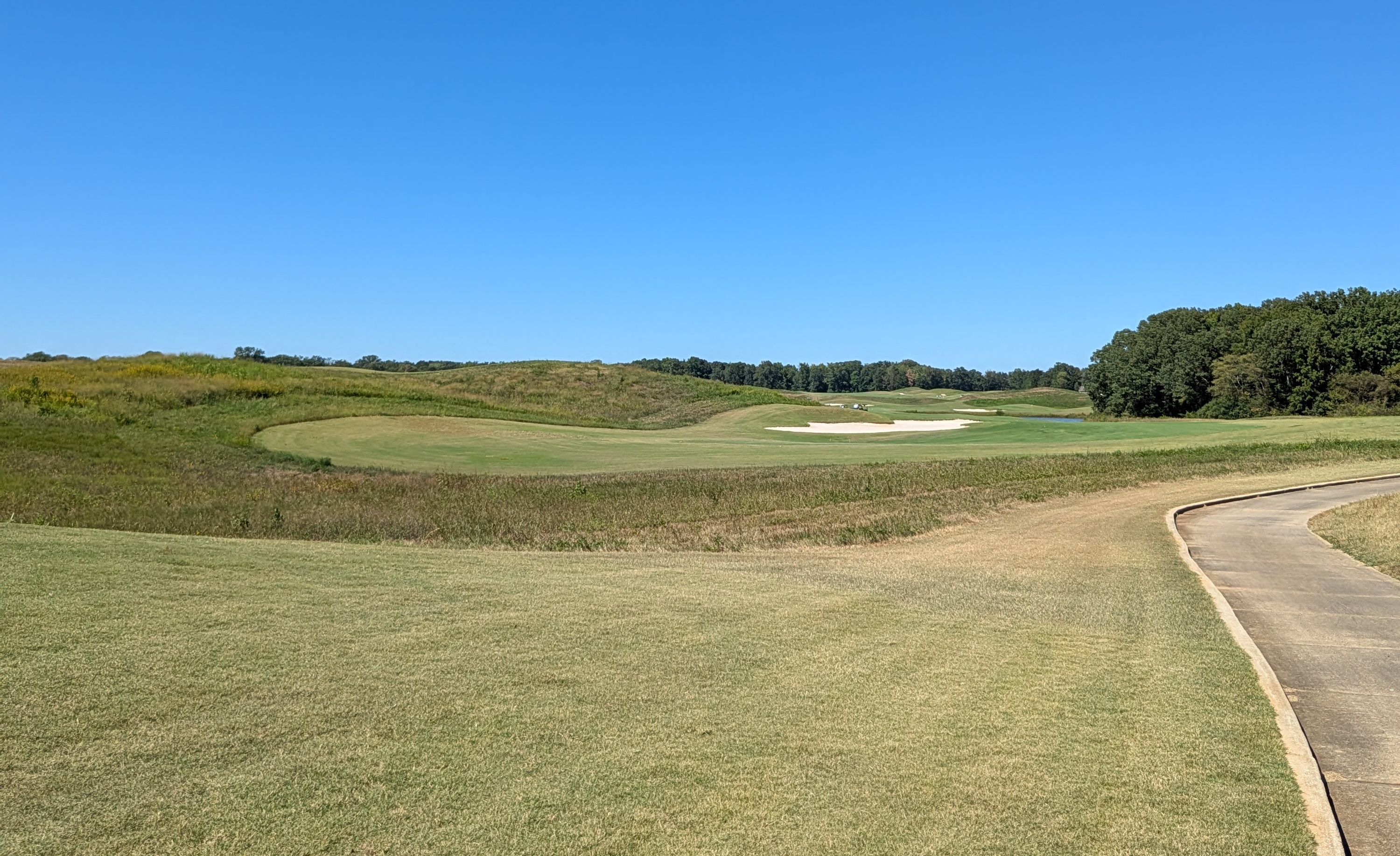 The tee shot at the twelfth hole at The Shoals' Fighting Joe