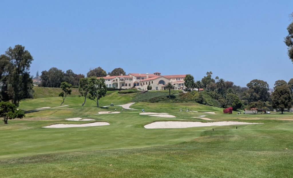 The ninth hole at the Riviera Country Club.