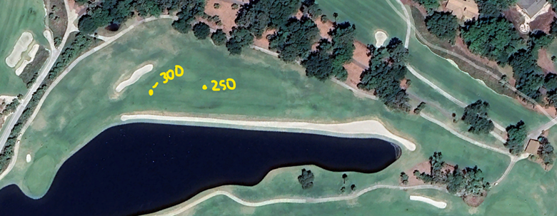 An overhead view of the eighteenth hole at Heron Point