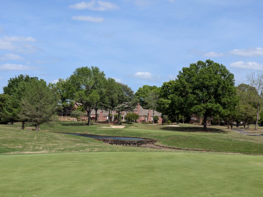 The approach shot at the tenth hole at TPC Southwind