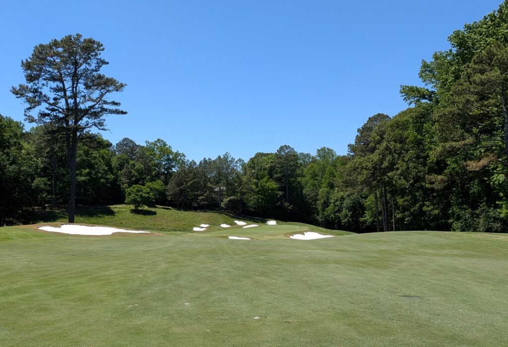 The approach shot at the first hole at The Standard Club