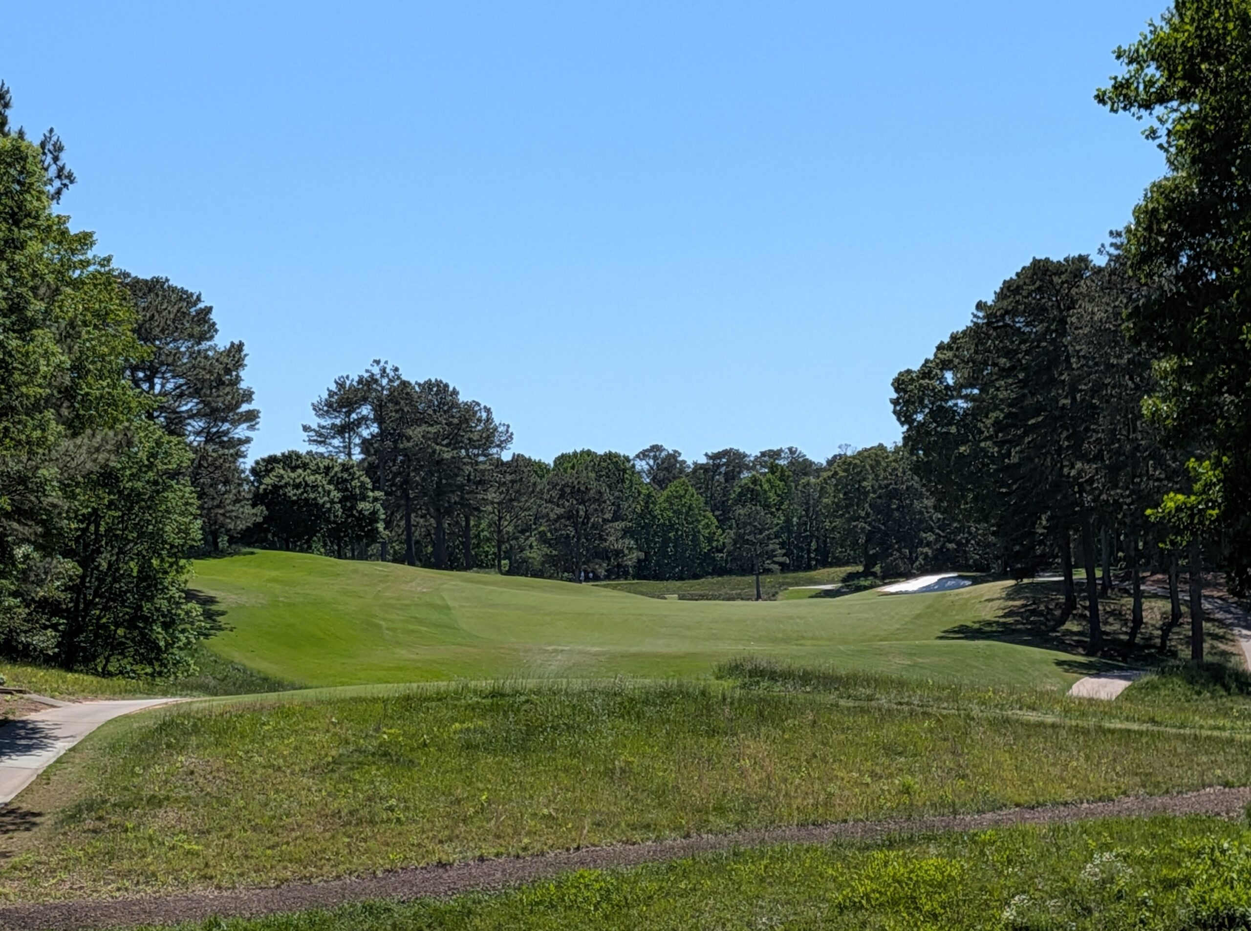 The tee shot at the ninth hole at The Standard Club