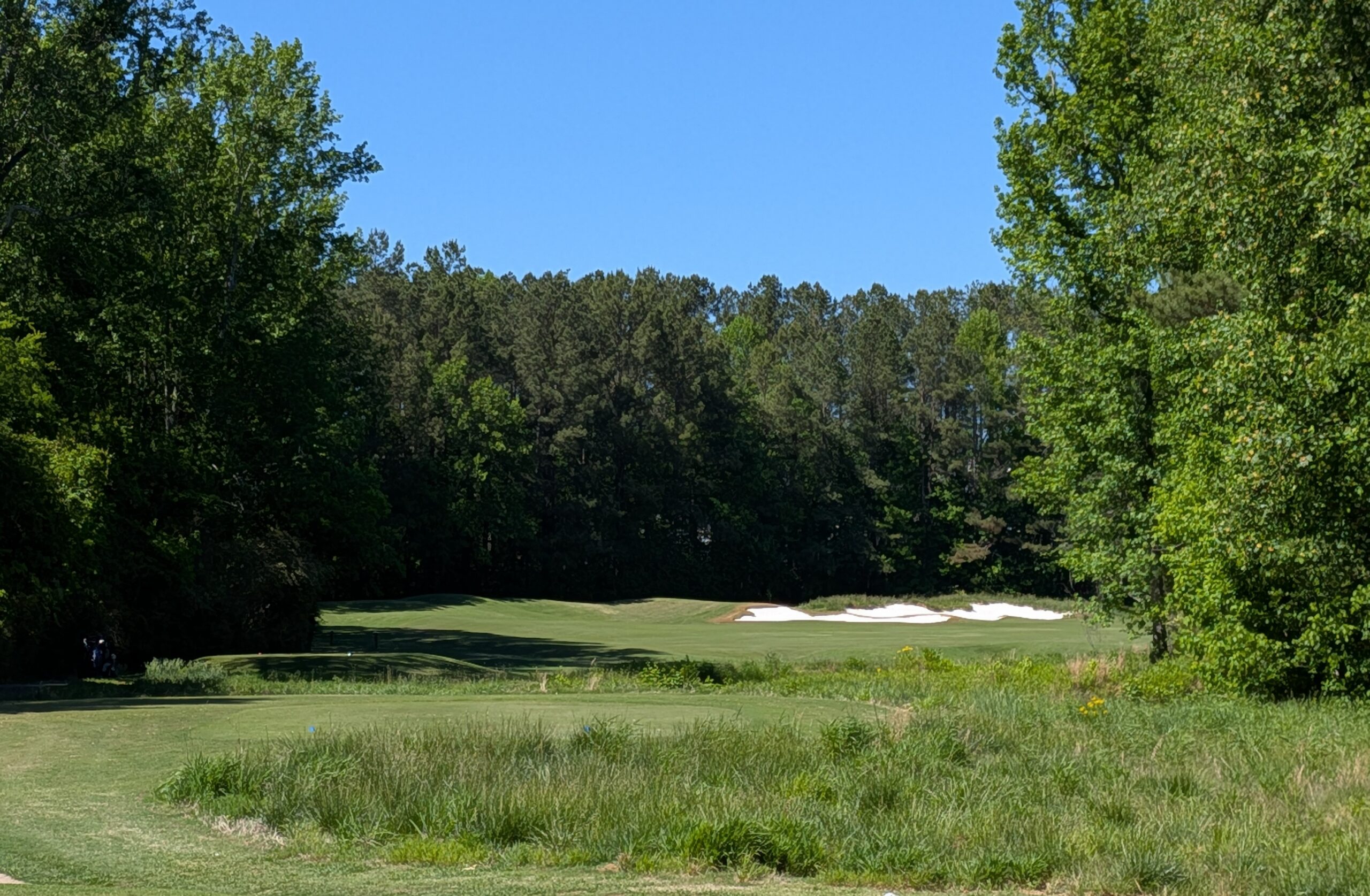 The tee shot at the twelfth hole at The Standard Club