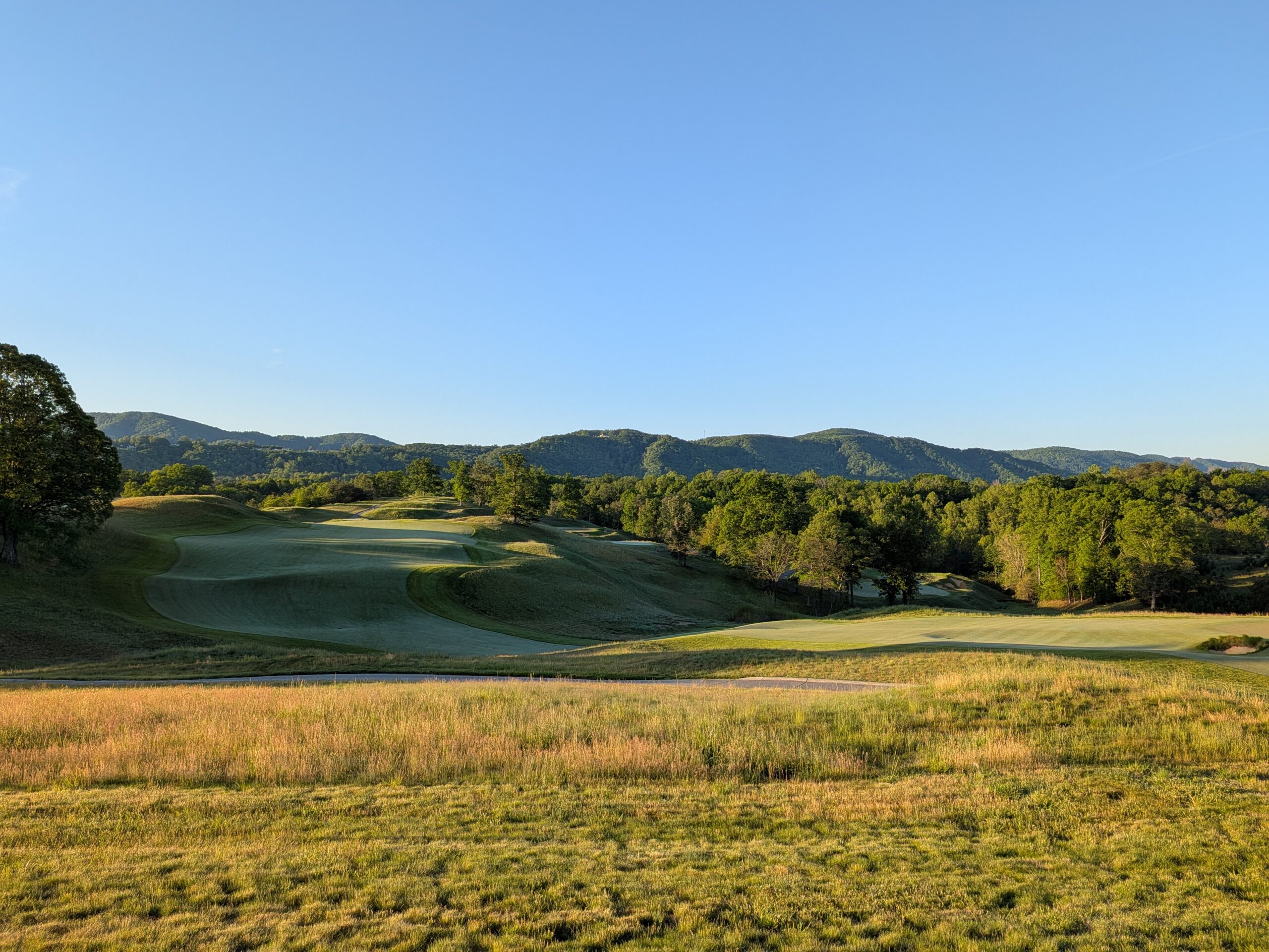 A view from behind the twelfth hole at Ballyhack Golf Club
