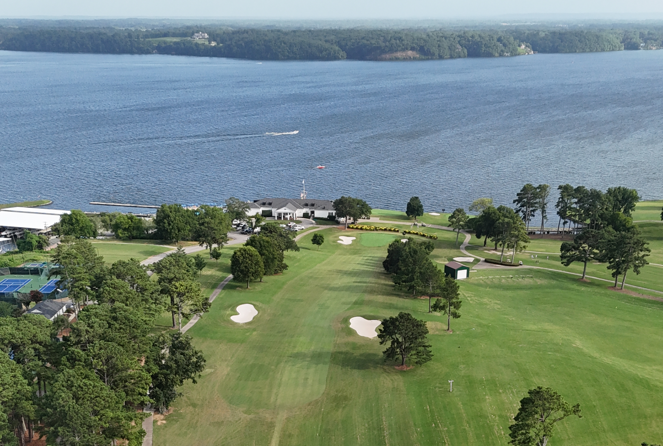 The ninth hole at Turtle Point Yacht & CC from above.