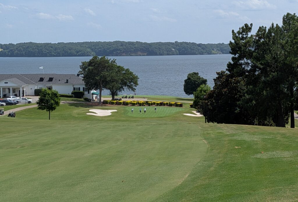 The approach shot at ninth hole at Turtle Point Yacht & Country Club.