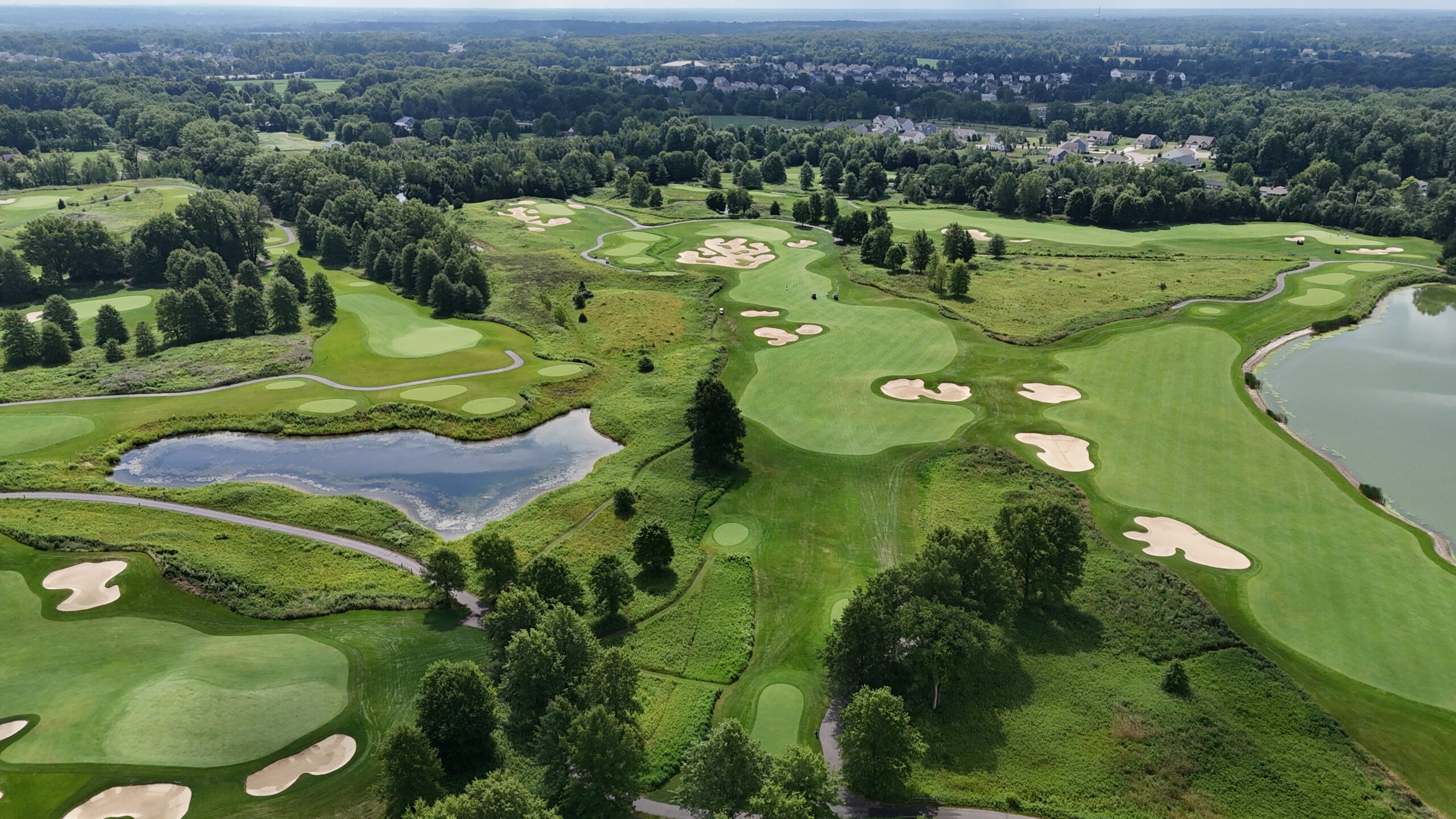 The twelfth hole at Double Eagle Club, from above
