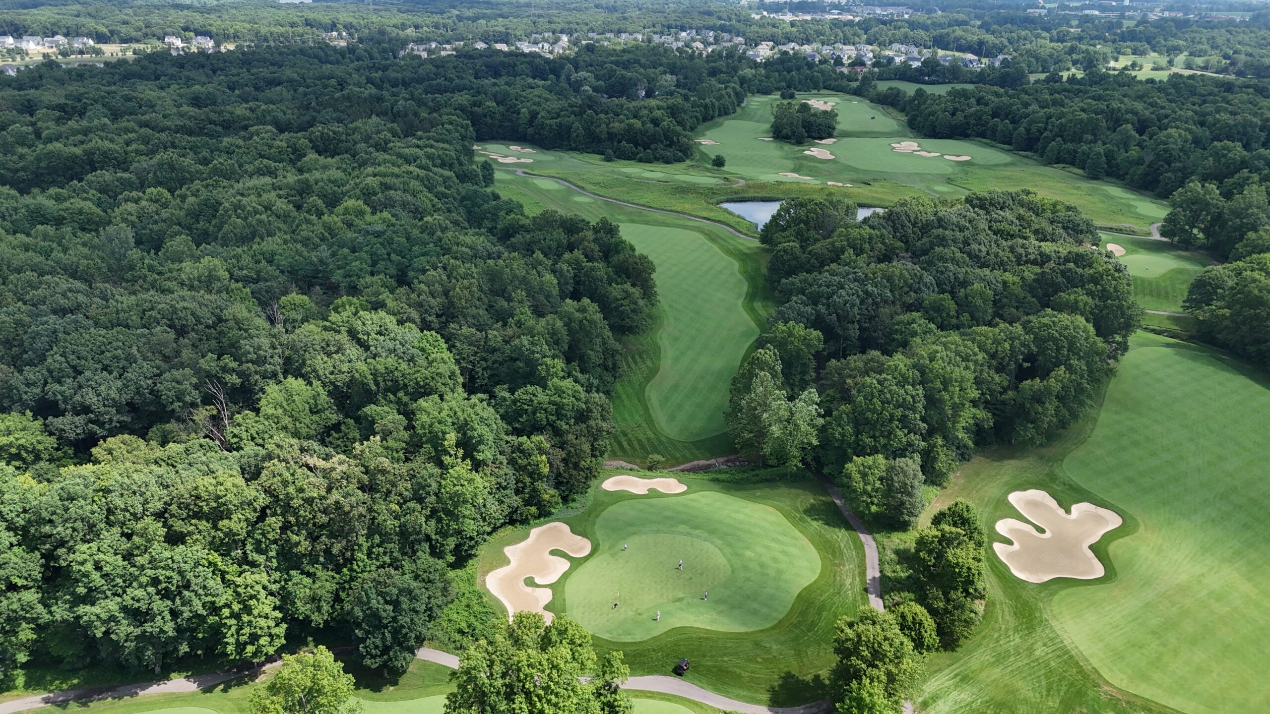 The fifth hole at Double Eagle Club, from above