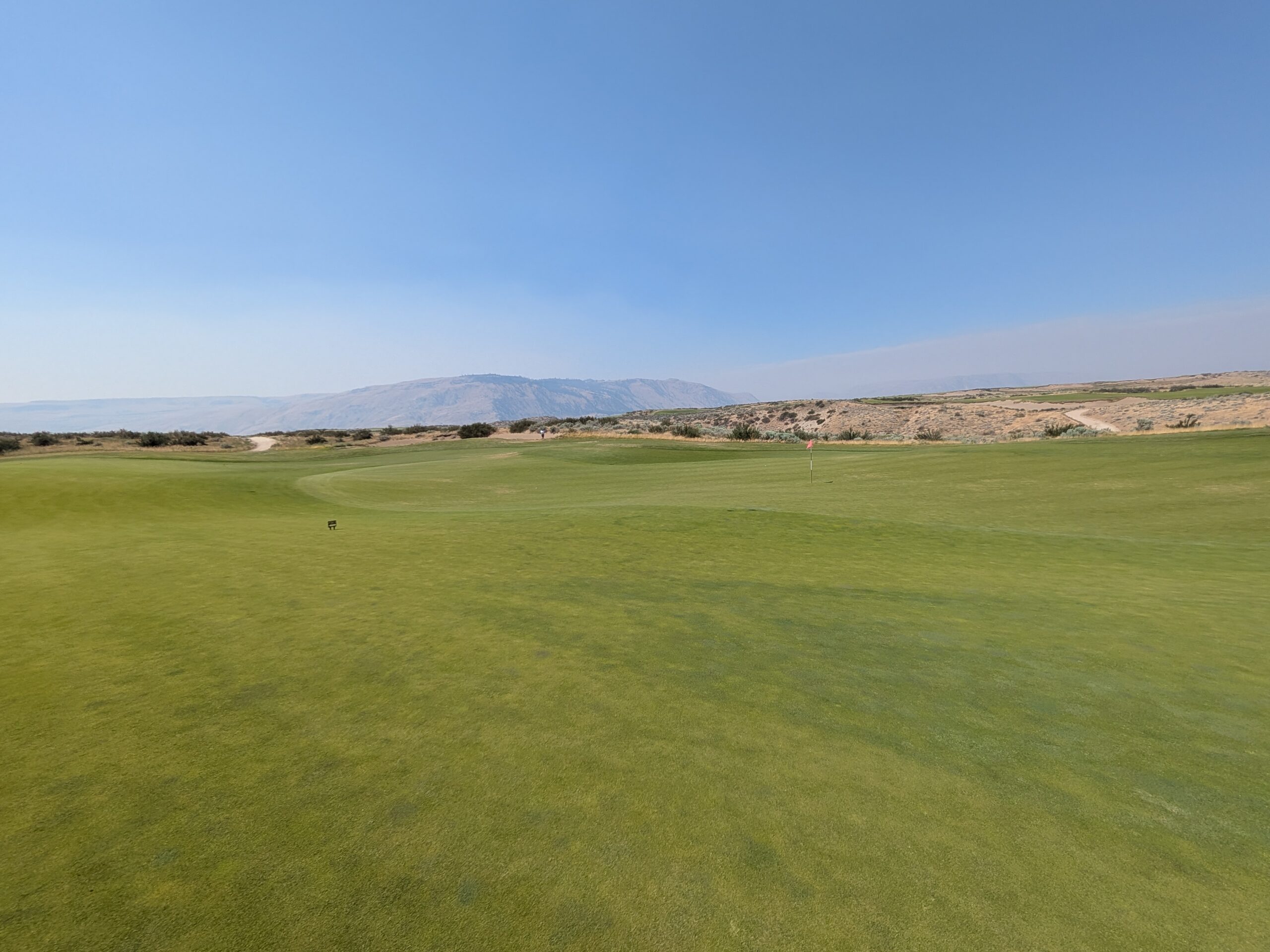 The thirteenth hole at Gamble Sands, from the green