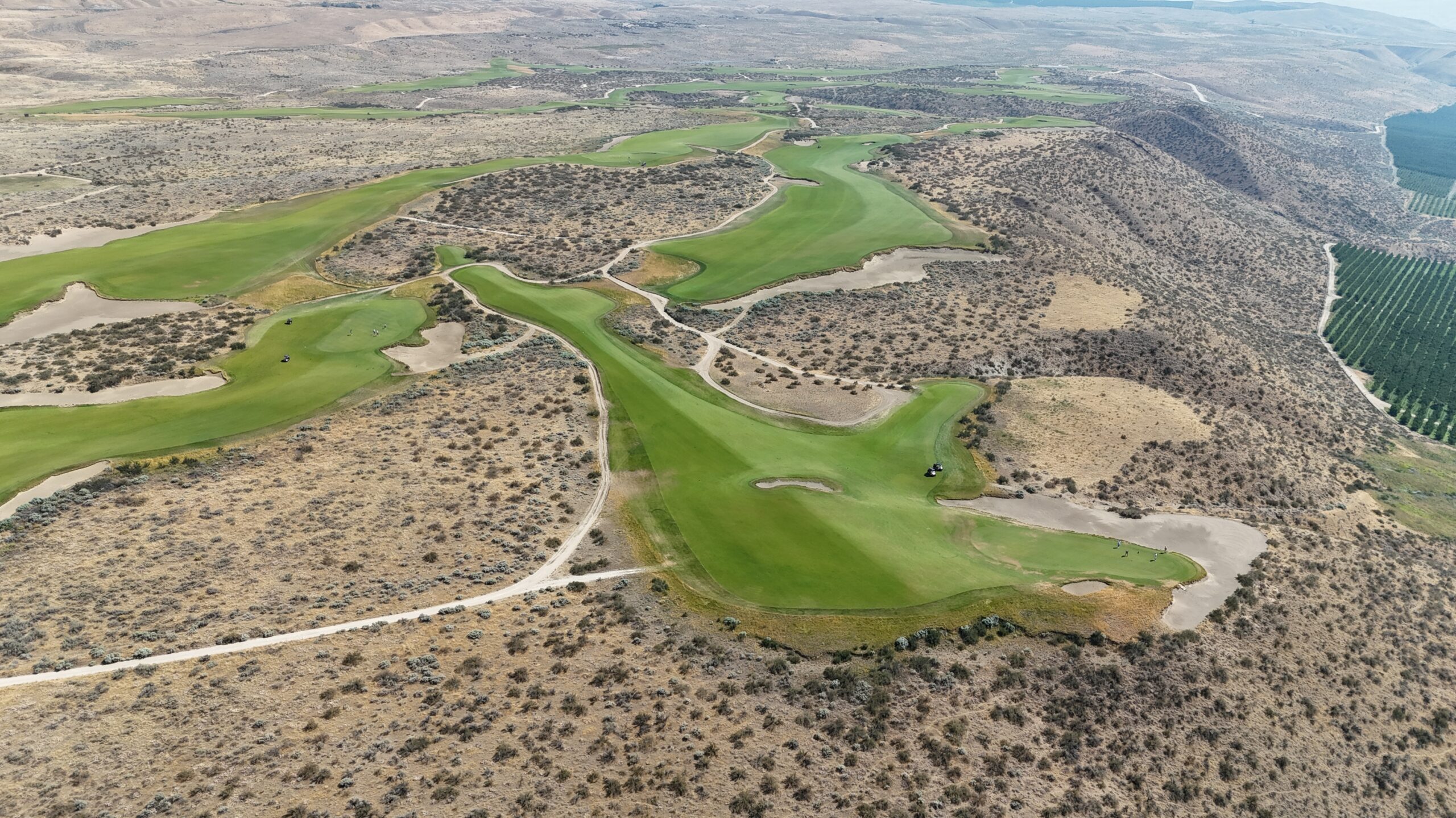 The second hole at Gamble Sands, from above