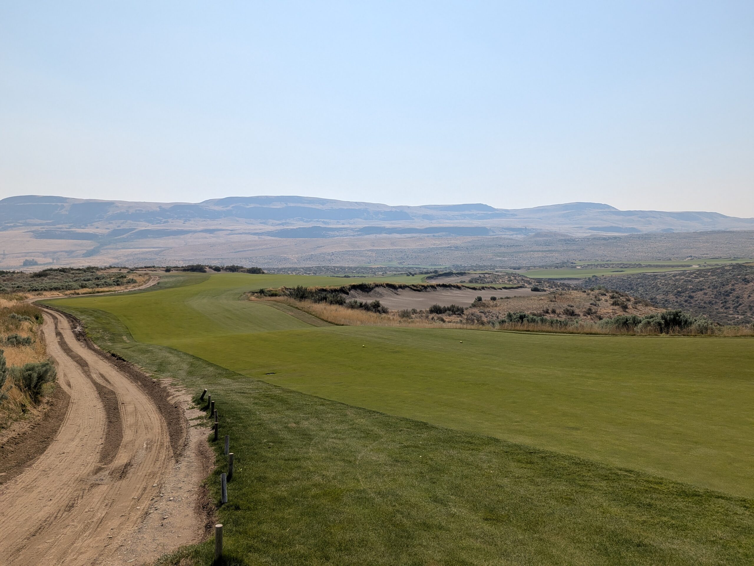 The fifth hole at Gamble Sands, from the tee