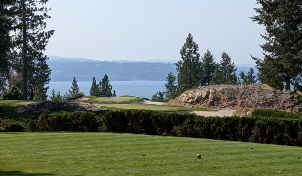 The fifth hole at Coeur D'Alene Resort Golf Course