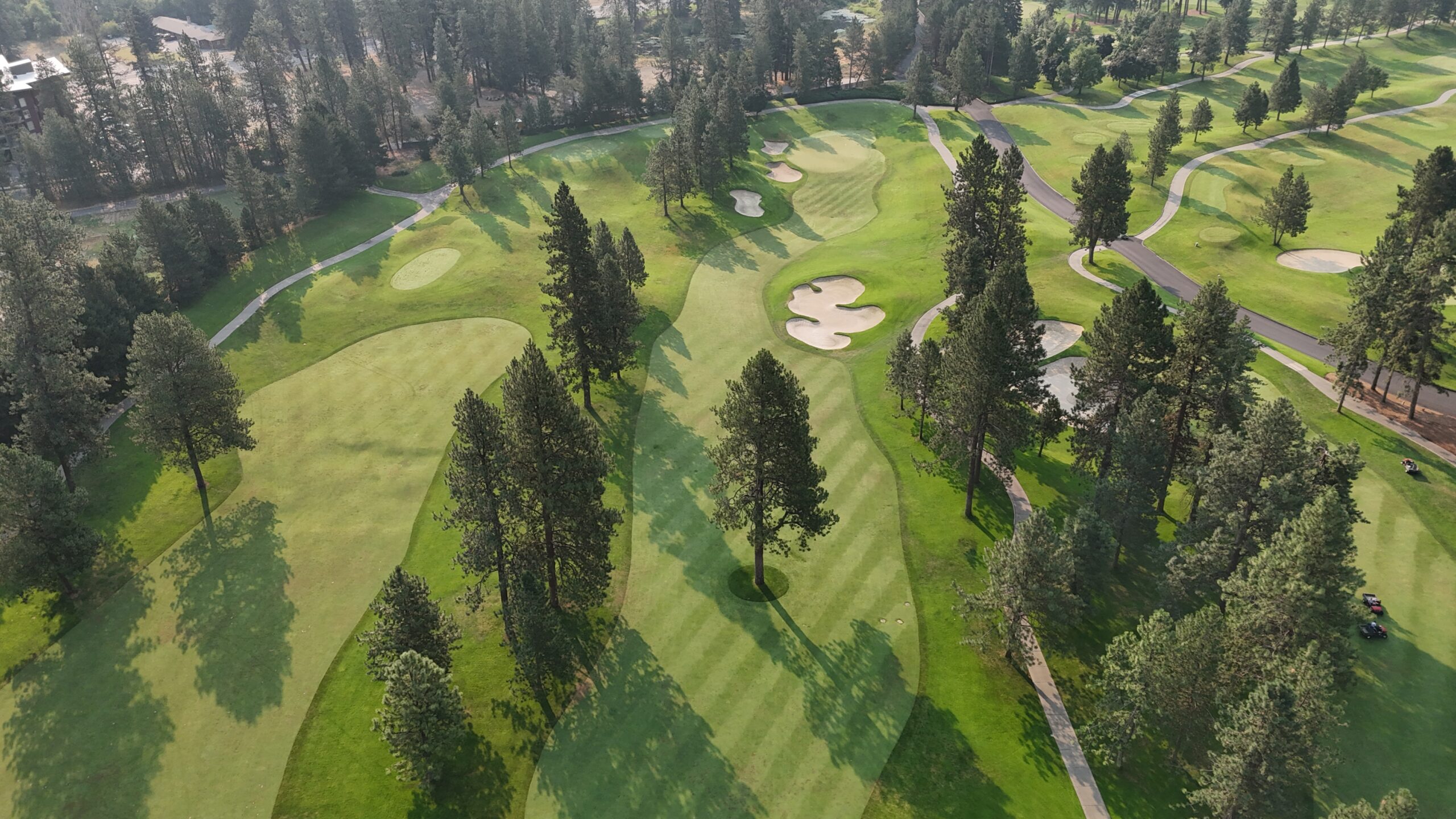 The eighth hole at Coeur D'Alene Resort Golf Course, from above